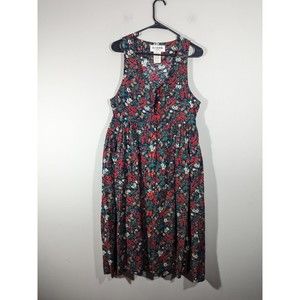 Vintage R.J. Stevens Cottage Core Christmas Sleeveless Button Down Dress Size 6